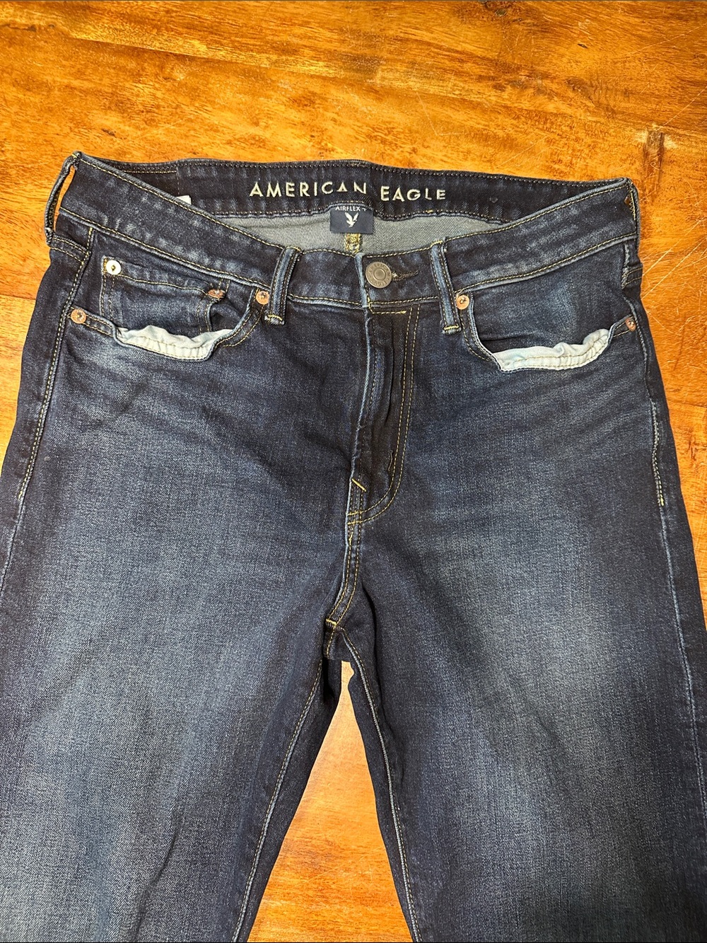 American Eagle Outfitters Men’s Dark Indigo AirFlex+ Original Straight Jeans